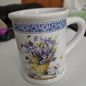 Hallmark natures sketchbook Marjolein Bastin mug blue floral bees